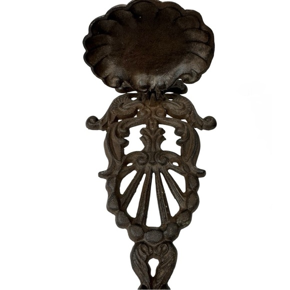 Vintage Set Of 2 Heavy Large Cast Iron Door Knocker Wall Mount Scallop Shell - Picture 4 of 7